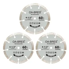 60-grit Oa-bres 313097665640 3pack 4-1/2-inch Diamond Compact Circular Saw Blade With 3/8-inch Arbor