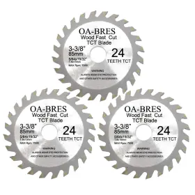 Oa-bres 431248562258 3-3/8-inch 24t Circular Saw Blade Carbide Tipped Fast Cut Tct For