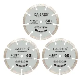 60-grit Oa-bres 445027554571 3pack 4-1/2-inch Diamond Compact Circular Saw Blade With 3/8-inch Arbor