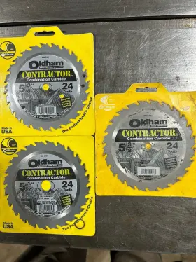 Oldham 049551010465 Lot Of 3 5 3/8 Inch Contractor Combination Carbide Saw Blade
