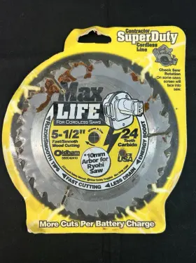 550c42410 Oldham Max Life 5-1/2 X 24 Tooth Carbide Cordless Saw Blade 10mm Arbor