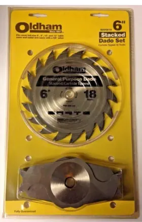 6005818 Oldham 6 Inch X 18 Tooth Carbide Tipped General Purpose Stacked Dado Set
