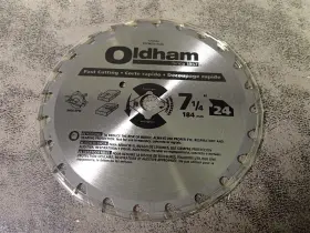 7254524 Oldham New 7 1/4 Inch X 24t Carbide Tipped Circular Saw Blade Bn394