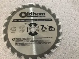 B7254524-10 Oldham Circular Saw Blade 7 1/4ftft 24 Teeth - Silver