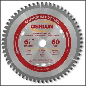 Osh 789611007713 6-1/2 Inch 60t Carbide Tip Aluminum Cutting Saw Blade