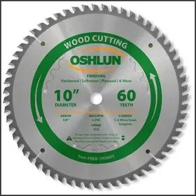 Osh 789611007959 10 Inch 60t Triple Chip Grind Carbide Tip Wood Cutting Saw Blade