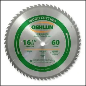 Osh 789611007980 16-5/16 Inch 60t Carbide Tip Wood Cutting Saw Blade