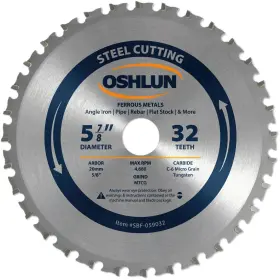 Sbf-059032 Oshlun 639738494869 5-7/8-inch 32 Tooth Mtcg Saw Blade With 20mm Arbor 5/8-inch Bushi