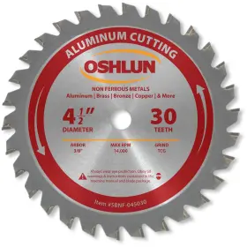 Sbnf-045030 Oshlun 753182911403 4-1/2-inch 30 Tooth Tcg Saw Blade With 3/8-inch Arbor For Aluminu