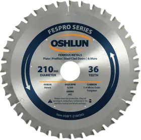 Sbft-210036s Oshlun 753182911984 210mm 36 Tooth Fespro Ferrous Act Saw Blade With 30mm Arb