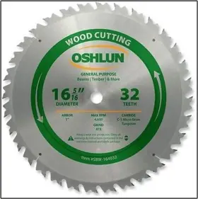 Oshlun 789611007997 16-5/16 Inch 32t Carbide Tip Wood Cutting Saw Blade For Makita Beam