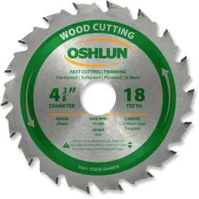 Oshlun 892592001363 Sbw-044018 4-3/8-inch 18 Tooth Atb Fast Cutting And Trimming Saw Blade With 2