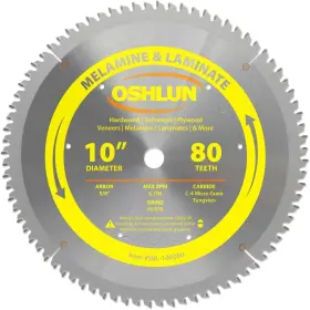Sbl-100080 Oshlun 892592001714 10-inch 80 Tooth Hi-atb Saw Blade With 5/8-inch Arbor For Melamine