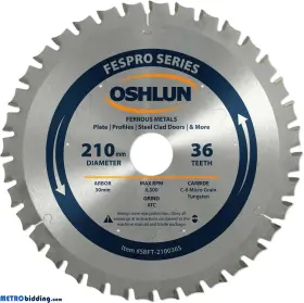 Sbft-210036s Oshlun 210mm 36 Tooth Fespro Ferrous Act Saw Blade With 30mm Arbor