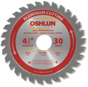 Sbnf-045130 Oshlun Sbnf045130 41/2 Inch 30 Tooth Tcg Saw Blade With 7/8 Arbor For Aluminum And Non Ferro