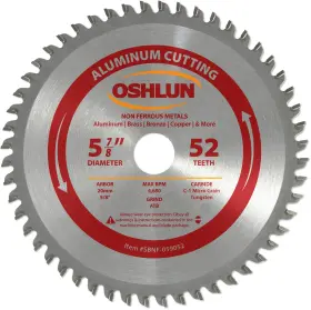 Sbnf-059052 Oshlun 5-7/8-inch 52 Tooth Atb Saw Blade With 20mm Arbor 5/8-inch Bushi