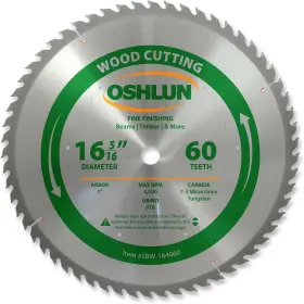 Sbw-164060 Oshlun 16-5/16-inch 60 Tooth Beam Saw Atb Blade With 1-inch Arbor