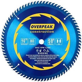 Overpeak 712449397737 10 Inch Circular Saw Blade 80 Tooth Atb Finishing Blades With 5
