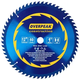 D305-60t-fba Overpeak 12 Inch Circular Saw Blade 60t Atb Thin Kerf 1 Arbor Blue