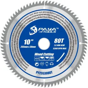 Py2553080t Paya Tools Tct Circular Wood Saw Blade 255mm X 30mm 16 20 25 And Silver Blue