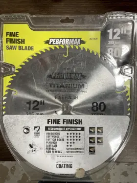 252-6639 Performax Titanium 12 Inch X 80 Tooth Fine Finish Saw Blade Construction Tools