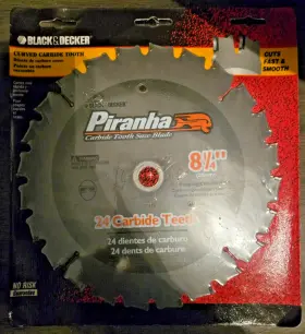 73-576 Piranha Black And Decker Pro 8-1/4 Inch 24 Teeth Curved Carbide Premium Saw Blade