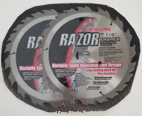 Porter-cable 725vt202 2-porter-cable Razor Framer 20 Tooth Carbide 7 Inch Saw Blade 5/8 Arbor