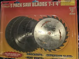 38133 Portland Saw 7-1/4 Inch 5 Pc. Assortment Blade Set Moly Carbide Brand New