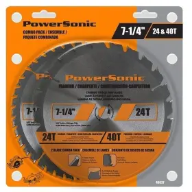 Powersonic 840690030563 7-1/4-inch Circular Saw Blade Kit Tungsten Carbide Pack Of 2