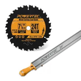 72279 Powertec 843441148128 Circular Saw Guide And Blade Kit 24 Inch Straight Edge 7-1/4 Inc