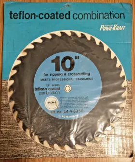 84-4-8350 Powr-kraft Nos 10 Circular Saw Blade 34t Teflon 5/8 Arbor Usa
