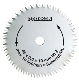 Proxxon 006274287310 28731 Crosscut Saw Blade Super-cut For Fks/e Fet And Kgs 80 Teeth Silver