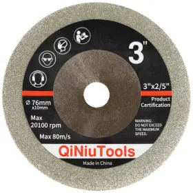 Qiniutools 706316803815 3 Inch 76mm Diamond Blade Circular Saw For Angle Grinder Glass