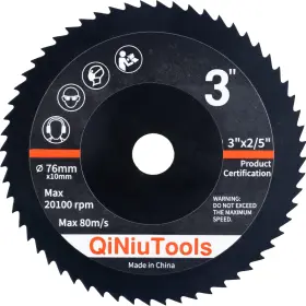 Bb-19-07 Qiniutools 3 Inch 76mm Hss Circular Saw Blades With 2/5inch Arbor 60t High Speed Steel For