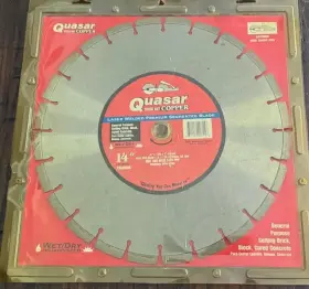 Quasar 611152006156 New Laser Welded Premium Segmented Saw Blade-14 Inch Concrete- Wet /dry