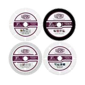 Queforet 313110034002 3 Inch 75mm Saw Blades Set 4pcs - Carbide Blade For Wood Rubber Hss