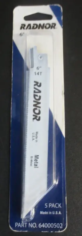 64000502 Radnor 6 Inch X34 X.035 X 14 Tooth - Style 614 Saw Blades 5pk
