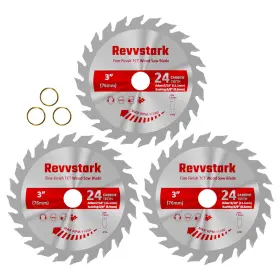 Re-007-40-3 Revvstark 3 Pack Tct Circular Saw Blades 7-1/4in 40t 5/8 Inch Arbor Fit Dewalt Ryobi