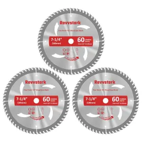 Re-007-60-3 Revvstark 3 Pack Circular Saw Blade 7-1/4 In 60t With 5/8 Inch Arbor Carbide Tipped Teeth
