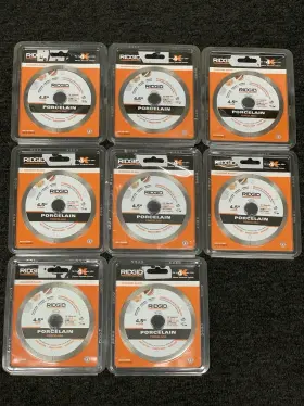 1009602232 Ridgid Lot Of 8 4.5 Inch Diamond Blade Porcelain Wet Cutting