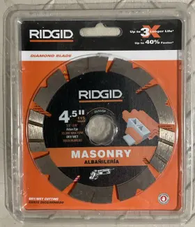 25-sg45ip Ridgid 4-1/2 Inch Masonry Cutting Segmented Rim Diamond Blade