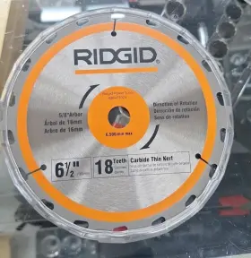 680477029 Ridgid 6 1/2 Inch Rigid 18 Carbide Teeth Fast Cut Circular Saw Blade 5/8 Arbor General Use