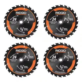 Ridgid 711181326208 7-1/4 Inch Circular Saw Blades 4-piece