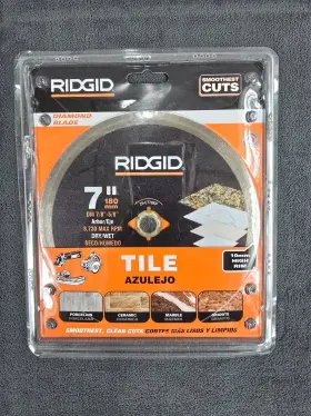 Ridgid 850650003193 7 Inch Tile Continuous Rim Diamond Saw Blade
