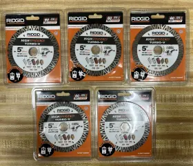 Hd-hetb50 Ridgid Lot Of 5 New In Turbo-v Diamond Masonry Blades