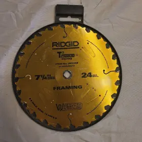 R0724b Ridgid 7-1/4 Inch 24 Teeth Titanium Coating Framing Circular Saw Blade -