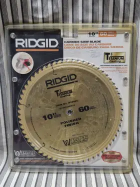 R1060c Ridgid Rigid T3 10 Inch 60 Teeth Titanium Carbide Saw Blade Polished Finish