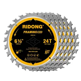 0610a Ridong 6-1/2 Inch Circular Saw Blade 24-tooth With 5/8 Arbor Atb Framing
