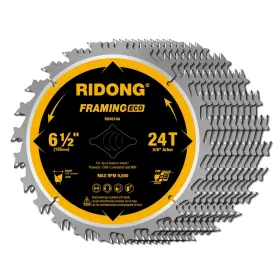 Ridong 780861720322 6-1/2 Inch Circular Saw Blade 24-tooth With 5/8 Arbor Atb Framing