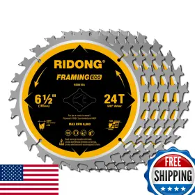 B09jyfk7yn Ridong 6-1/2 Inch 24t Atb Framing Circular Saw Blade Wood 5-pack
